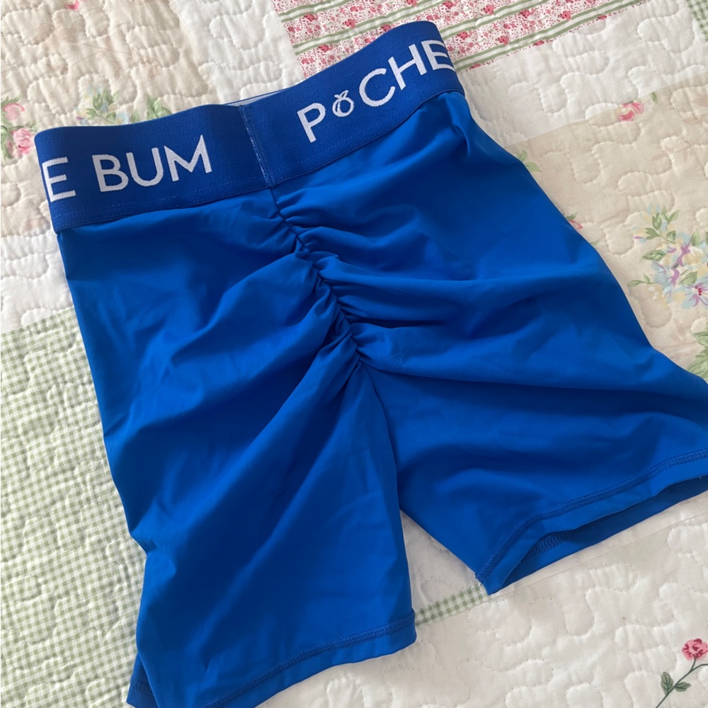 PcheeBum Blue High Waisted Scrunch Shorts